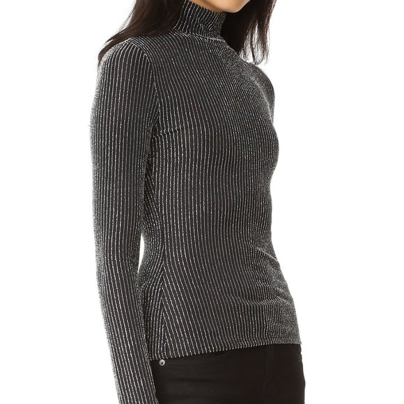 BCBGMAXAZRIA Brinne Metallic Knit Turtleneck - S - Picture 1 of 12